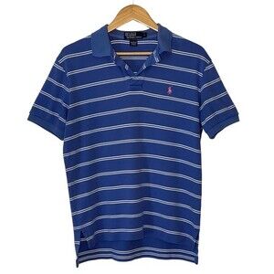 Polo by Ralph Lauren Men's Striped Cotton Collared Short Sleeve Shirt Size Small